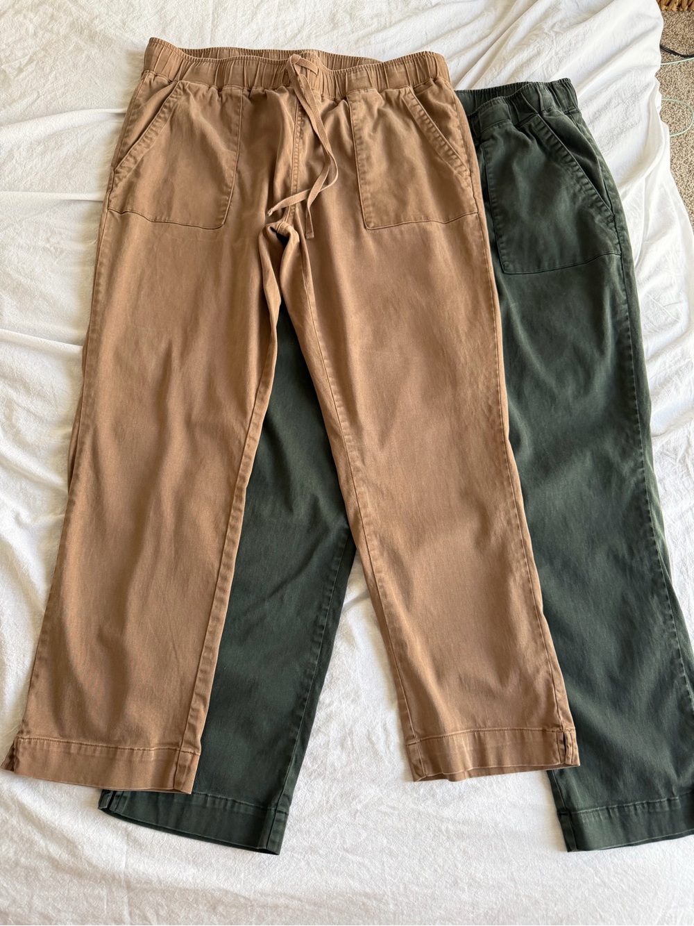 Buffalo David Bitton Men’s Jogger Pants Bundle 2 Pairs L Brown/Green Twill